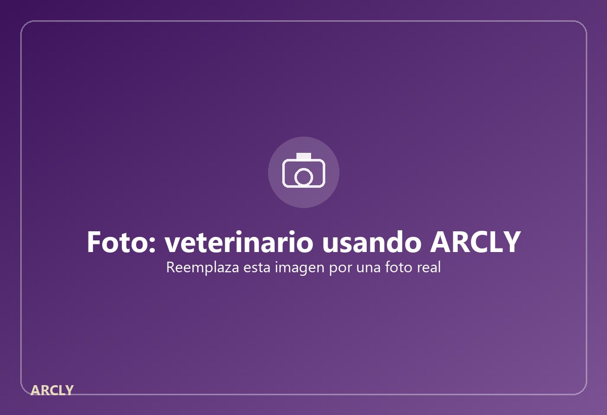 Veterinario usando ARCLY en la consulta